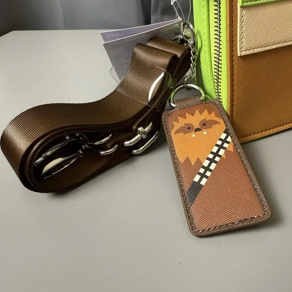 Disney Star Wars Grogu Baby Yoda Crossbody Bag Chewbacca Charm new - Picture 2 of 13